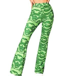 Green Print Pants